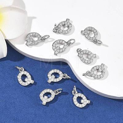SHEGRACE Brass Micro Pave Clear Cubic Zirconia Pendants XGRQ29210-394P-Q-1