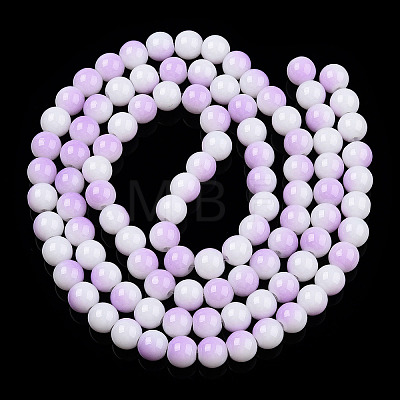 Two Tone Opaque Baking Painted Glass Beads Strands DGLA-Q027-8mm-02-1