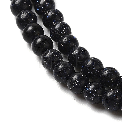 Synthetic Blue Goldstone Beads Strands G-B090-A07-01-1