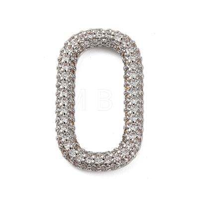 Rack Plating Brass Micro Pave Clear Cubic Zirconia Linking Rings KK-Z070-12P-03-1