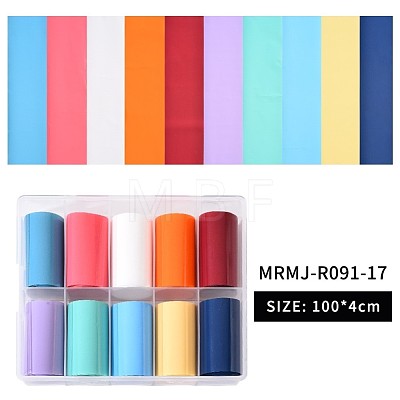 10Rolls Solid Color Nail Art Transfer Stickers MRMJ-R091-17-1