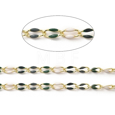 Brass Enamel Curb Chains CHC-C003-13G-17-1