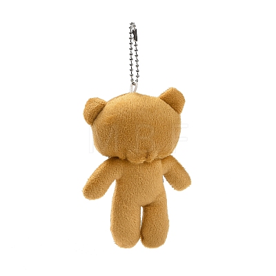PP Cotton Mini Animal Plush Toys Bear Pendant Decoration HJEW-C002-03A-1