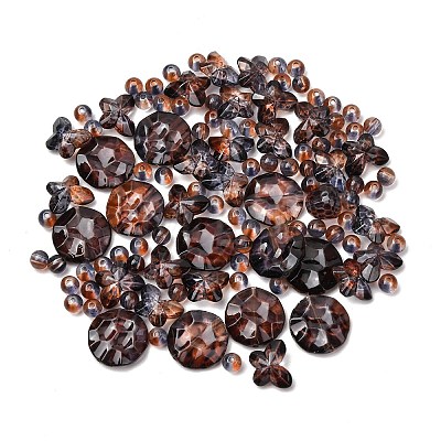 Two Tone Transparent Acrylic Beads OACR-Z041-12-1