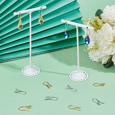 32Pcs 2 Styles Brass Earring Hooks KK-BBC0014-12-1