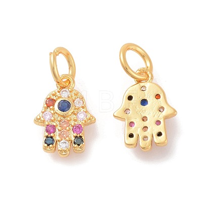 Brass Micro Pave Cubic Zirconia Charms ZIRC-F106-05G-1