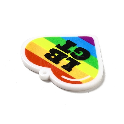Pride Style Printed Acrylic Rainbow Pendants SACR-B005-01A-1