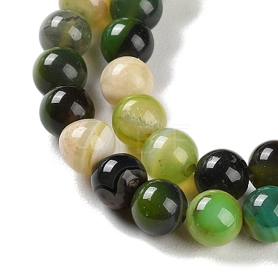 Natural Striped Agate/Banded Agate Beads Strands G-Z060-A01-A04-1