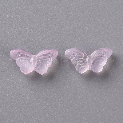Transparent Spray Painted Glass Beads GLAA-S190-018F-01-1
