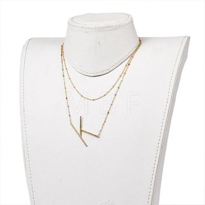 304 Stainless Steel Double Layer Necklaces NJEW-JN02854-06-1