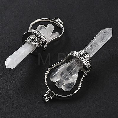 Natural Quartz Crystal Pointed Big Pendants KK-H491-01P-09-1