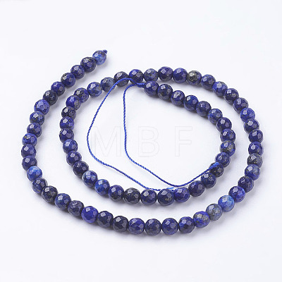 Natural Dyed Lapis Lazuli Beads Strands G-G059-6mm-1