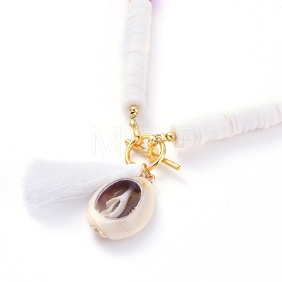 Handmade Polymer Clay Heishi Beads Necklaces NJEW-JN02721-01-1