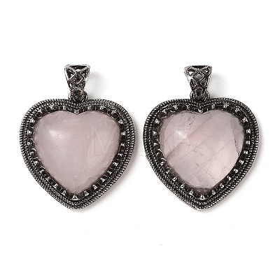 Natural Rose Quartz Pendants G-A095-01AS-02-1