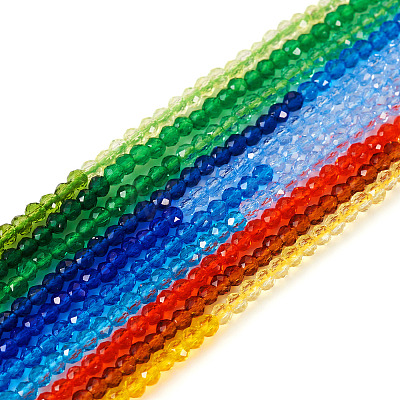  10 Strands 10 Colors Transparent Glass Beads Strands GLAA-TA0001-77-1