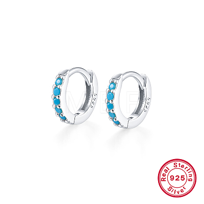 925 Silver Hoop Earrings with Zircon Stone Round Geometric Unisex Jewelry GK7138-12-1