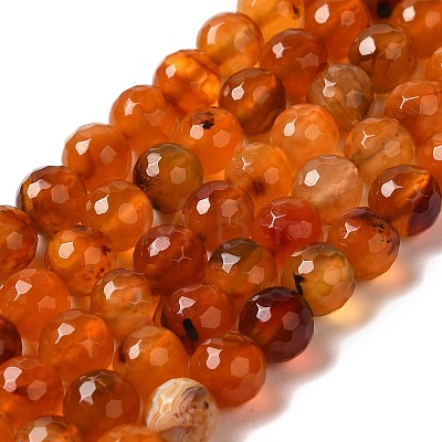 Dyed & Heated Natural Agate Beads Strands G-P539-D01-07-1