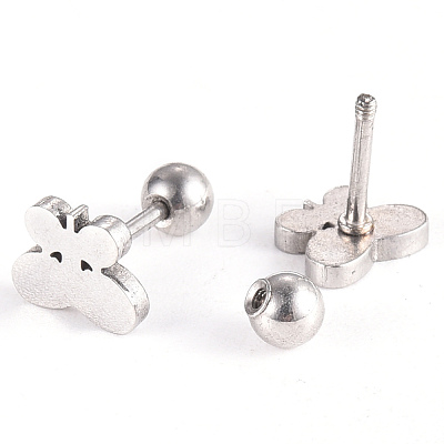 201 Stainless Steel Barbell Cartilage Earrings EJEW-R147-14-1