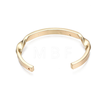 Word The Time is Now Brass Open Cuff Bangle for Women BJEW-S118-137G-1