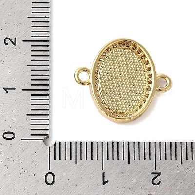 Rack Plating Brass Micro Pave Clear Cubic Zirconia Oval with Virgin Mary Connector Charms KK-K385-117G-1