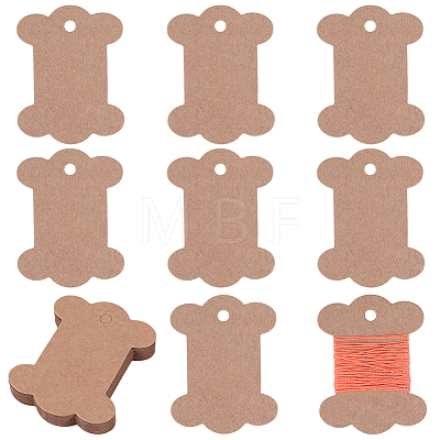80Pcs Bone Shape Paper Thread Winding Boards SENE-SC0001-08-1