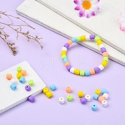 6 Colors Polymer Clay Bead Strands CLAY-YW0001-18-1