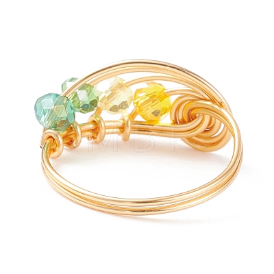 Glass Braided Vortex Finger Ring RJEW-TA00046-02-1