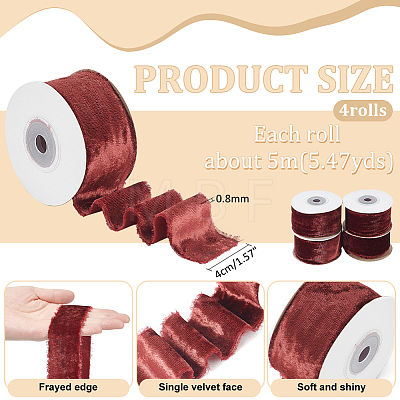 Velvet Ribbon Torn Edge Fabric DIY-WH0419-91B-1
