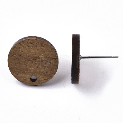 Walnut Wood Stud Earring Findings X-MAK-N033-008-1