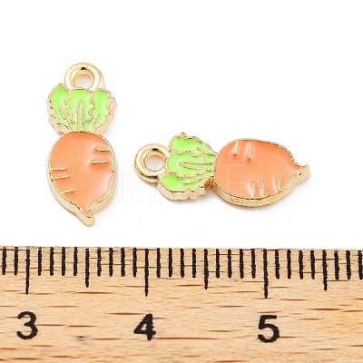 Light Gold Plated Alloy Enamel Pendants ENAM-M219-09KCG-02-1