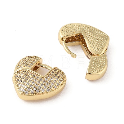 Rack Plating Brass Micro Pave Clear Cubic Zirconia Hoop Earrings for Women EJEW-G394-21G-1