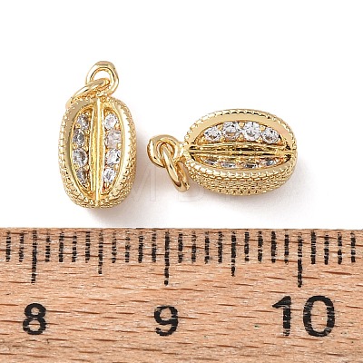 Brass Micro Pave Cubic Zirconia Charms KK-C143-33A-G-1