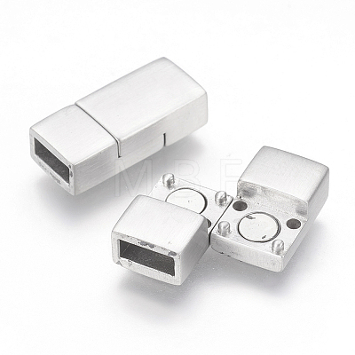 304 Stainless Steel Magnetic Clasps with Glue-in Ends X-STAS-G143-94A-1