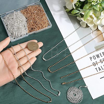 30Pcs 2 Colors Iron Ball Chain Necklace Making MAK-SP0001-06B-1