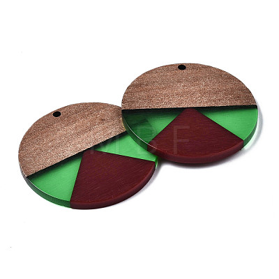 Resin & Walnut Wood Pendants RESI-S389-070A-B01-1