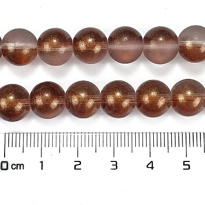 Frosted Transparent Glass Bead Strands GLAA-P065-10mm-13-1