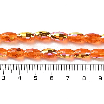 AB Color Plated Transparent Electroplate Beads Strands EGLA-H104-05B-1