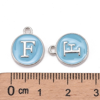 Platinum Plated Alloy Enamel Charms ENAM-S118-04F-P-1