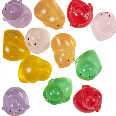 12Pcs 6 Styles Luminous Resin Chick Diaplay Decoration RESI-TAD0001-04-1
