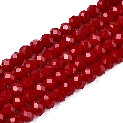 Opaque Solid Color Imitation Jade Glass Beads Strands EGLA-A044-P4mm-D02-1