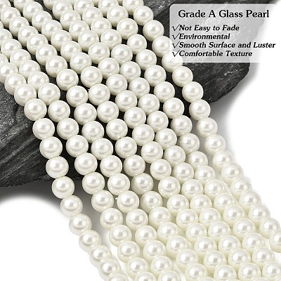 Eco-Friendly Dyed Glass Pearl Beads Strands HY-A008-6mm-RB002-1