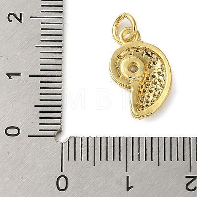 Rack Plating Brass Micro Pave Cubic Zirconia Pendants KK-P279-27B-G-1