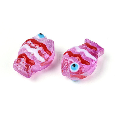 Transparent Glass and Enamel Beads Strands GLAA-T034-01F-1
