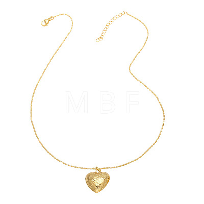 Valentine's Day Brass Embossed Flower Heart Pendant Necklaces for Women FS-WG7F68C-01-1