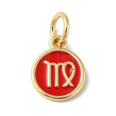 Real 18K Gold Plated Brass Enamel Charms KK-L216-001G-L03-1