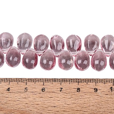 Baking Paint Transparent Glass Beads Strands GL-N005-02A-D03-1