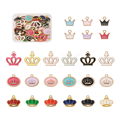 48Pcs 24 Colors Alloy Enamel Charms ENAM-TA0001-23-1