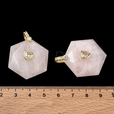 Natural Rose Quartz Faceted Pendants GG-CBA67BD-01G-J-1