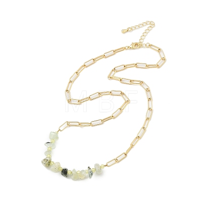 Natural Rutilated Quartz Chip Beaded Necklaces NJEW-C070-04G-05-1