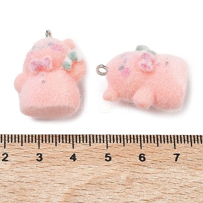 Flocking Opaque Resin Pendants RESI-F064-A15-1
